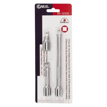 3 Piece 3/8″ Dr. Wobble Extension Bar Set