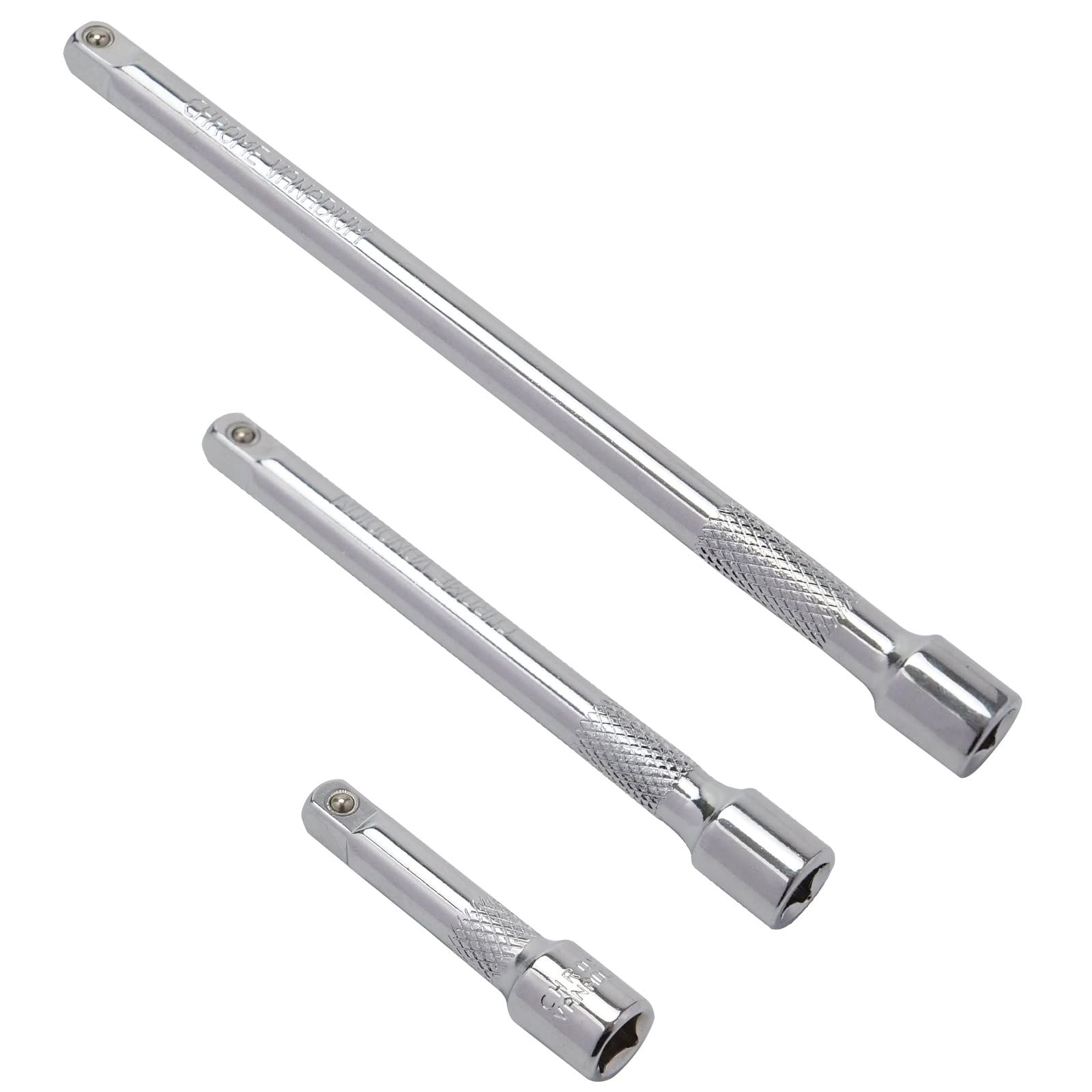 DAKCOS 3/8 Inch Drive Extension Bar Set 3 Pieces Socket Extension 3, 6, 10 Inch Long Chrome Vanadium Steel DAKCOS 3/8 Inch Drive Extension Bar Set 3 Pieces Socket Extension 3, 6, 10 Inch Long Chrome Vanadium Steel